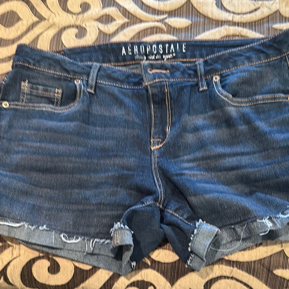 Aeropostale Blue Jean Shorts Distressed Cut-Off Style